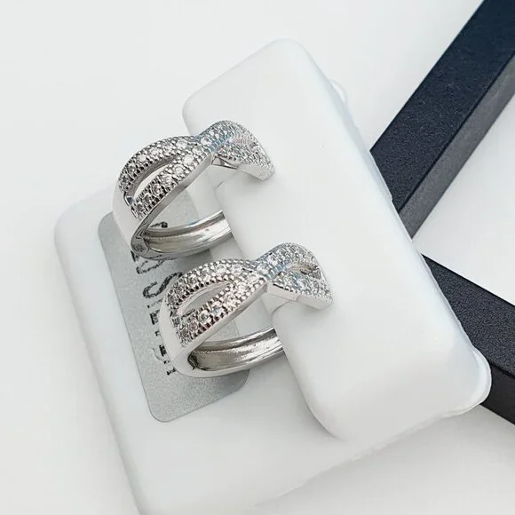 925 Sterling Silver Cubic Zirconia Earrings, UU1P6A6149